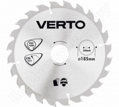 Verto диск отрезной 185x30 мм 36 зубьев 61h123