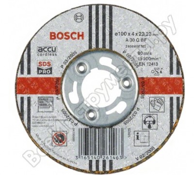 Bosch круг обдир, ф100x22, 2x4мм, д/нерж ст д аккушм 2.608.600.702 148800