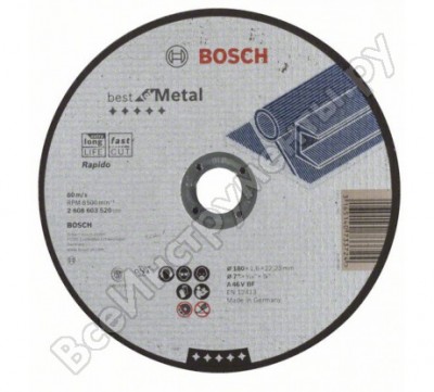 Bosch отрез круг best по метл 180x1,6, прям 2608603520
