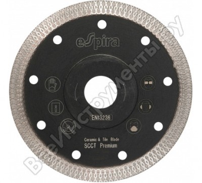 Espira диск алмазный по керамограниту scct optima, 125x22.23 мм, сегм. 10x1.2 мм 602012