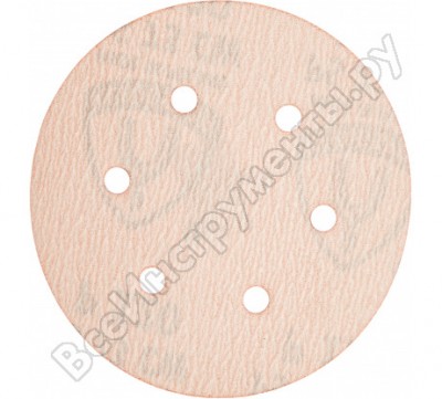 Klingspor шлиф-круг на липучке для обработки красок, лаков, шпаклевок с отверстиями ф150; р120; 6 отверстий 301222