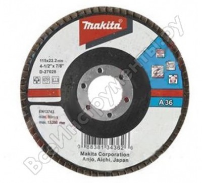 Makita диск шлифовальный универсальный 115x22 мм к36 d-27028