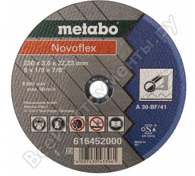 Metabo круг отр сталь novoflex 230x3,0 прямой а30 616452000