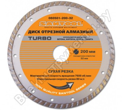 Отрезной алмазный диск SANTOOL Turbo 060501-200-32