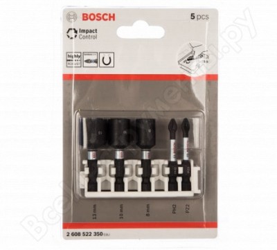 Bosch набор торцевых головок 8-13мм и ударных бит ph2, pz2 2608522350