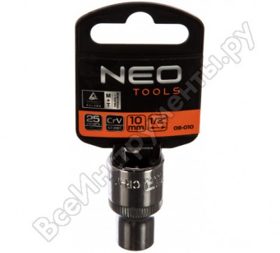 Neo tools головка торцевая 6-гранная superlock 10 мм 1/2