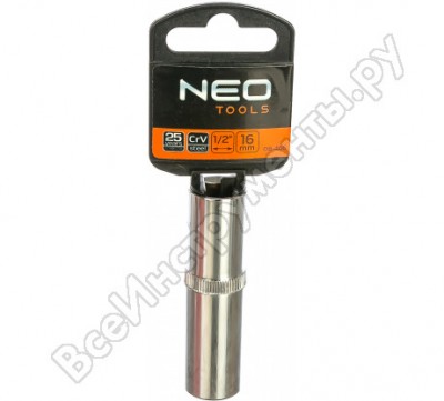 Neo tools головка сменная 6-гранная длинная 1/2 16 мм 08-466