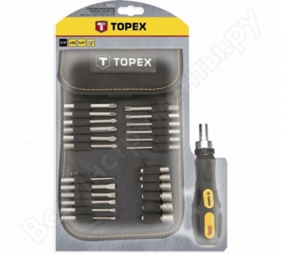 Topex насадки и сменные головки с держателем, набор 26шт. 39d352