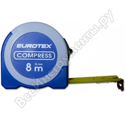 Eurotex рулетка в обрезиненном корпусе, 8 м x 25 мм 050116-825