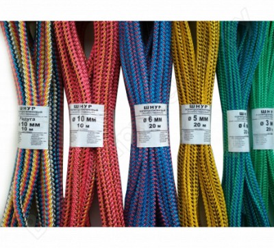 Tech-krep шнур плетеный пп 2 мм с серд., 16-пряд. высокопр., цветной, 20 м 139905
