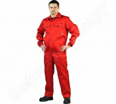 Ursus костюм мужской дока летний, красный с серым, размер: 48-50, 182-188