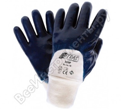 Nitras перчатки с нитрил покр манжета полуобливные premium арт 3410p р10 пара