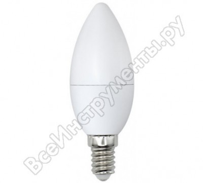 Volpe лампа светодиодная LED-c37-6w/ww/e14/fr/o 10214