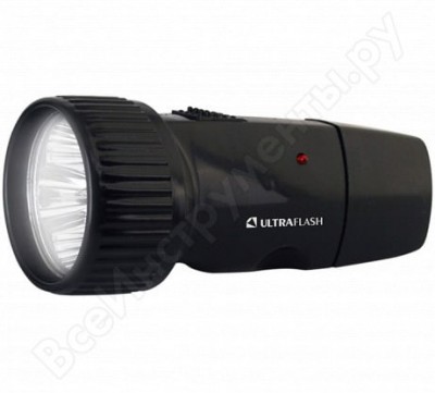 Ultraflash led3850 фонарь аккум.220в, черный, 5 LED, 1 x ni-cd, пластик, коробка 12098