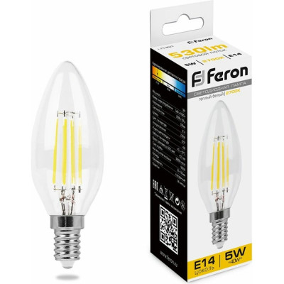 Светодиодная лампа FERON LB-58 Свеча E14 5W 2700K 25572