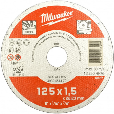 Milwaukee отрезной диск scs41/125x1,5 - 1шт 4932451479