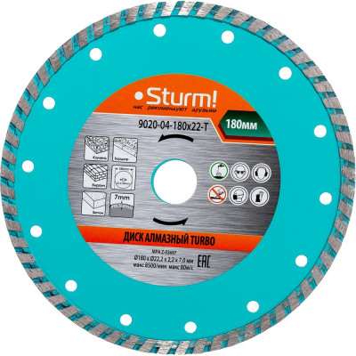 Sturm алмазный диск 9020-04-180x22-t