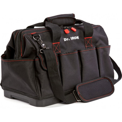 Dr. iron dr1025 сумка для инструмента с пластиковым дном с ремнем 420x235x270 мм dr1025