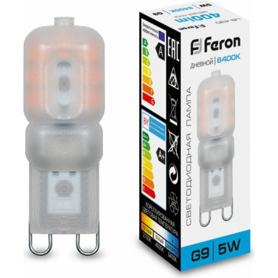 Светодиодная лампа FERON LB-430 G9 5W 6400K 25638