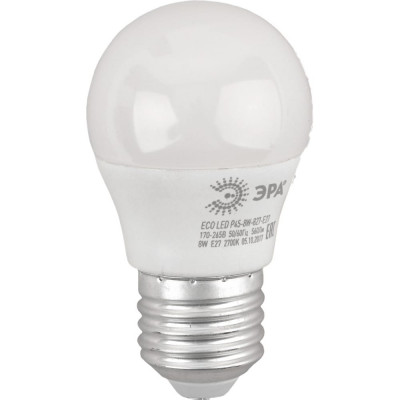 Светодиодная лампа ЭРА ECO LED P45-8W-827-E27 Б0030024