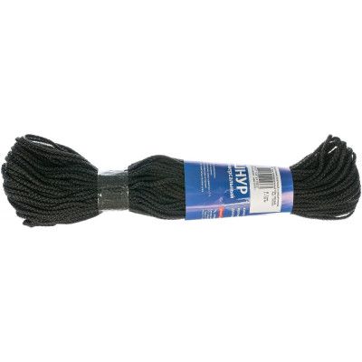 Tech-krep шнур вязаный пп 3 мм с серд., универс., черный, 50 м 140325