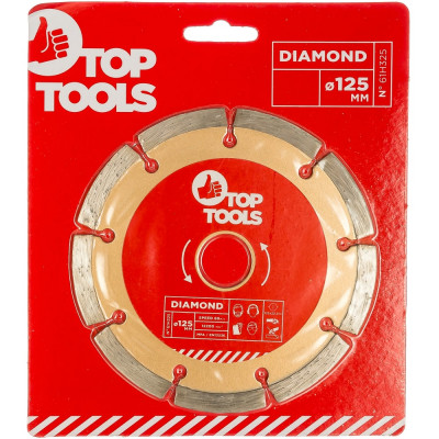 Top tools диск алмазный, 125x22.2мм, сегментный, 61h325