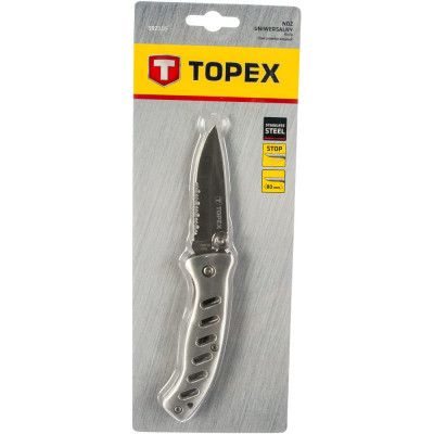 Topex нож универсальный, лезвие 80 мм, складной 98z105