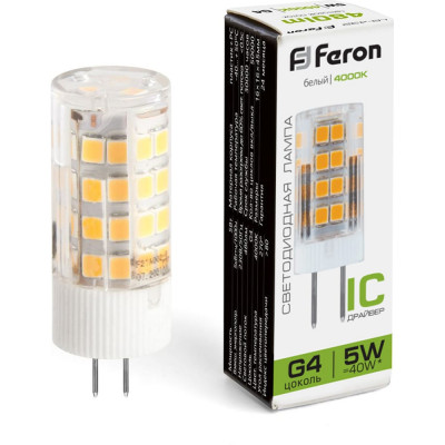 Светодиодная лампа FERON LB-432 5W 230V G4 4000K 25861