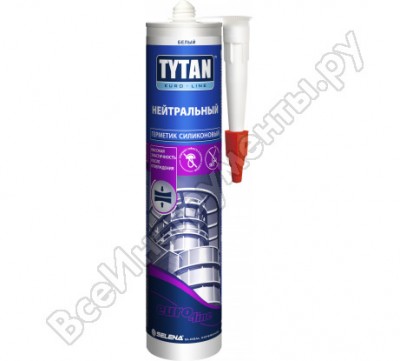 Tytan euro-line герметик силиконовый нейтральный, белый 290мл 59629