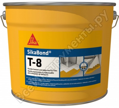 Sika гидроизолеционный клей bond-t8 i-cure полиуретан, банка 5 л, беж. 623