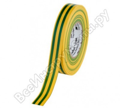 3М temflex 1300, желто-зеленая, универсальная изоляционная лента, 19мм х 20м х 0,13мм 7000062625