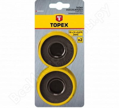 Topex ленты уплотнительные для труб 10 м x 12 мм x 0.075 мм, ptfe 34d092