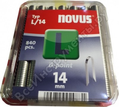 Novus скобы 840 шт. для крепления электрокабеля степлера,1,25x7,7x14 мм; l/14 042-0727