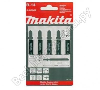 Makita набор пилок для лобзика по дереву 5 шт. 76x50x1,4 мм a-85662