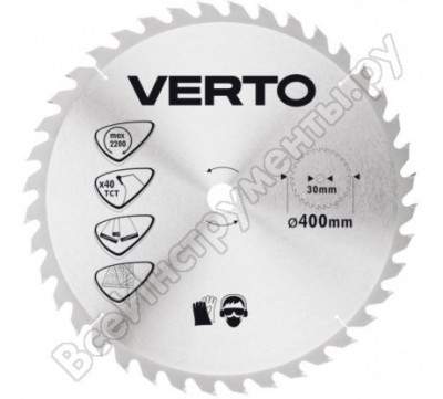 Verto диск отрезной 400x30 мм 40 зубьев 61h146