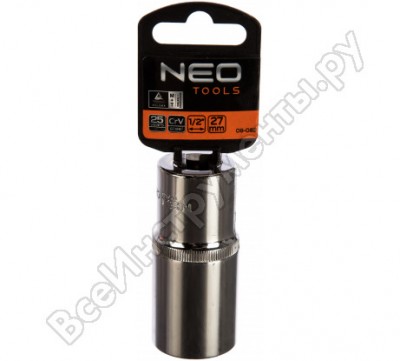 Neo tools головка сменная 12-гранная длинная 1/2 27 мм 08-083