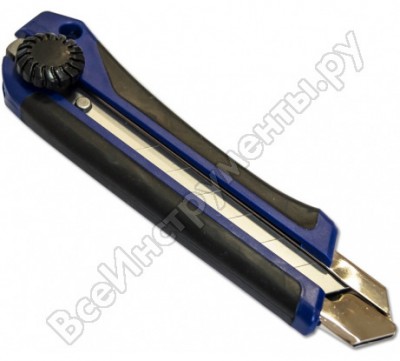 Eurotex нож 25мм с выдвижным лезвием усиленный обрезиненная ручка 020520