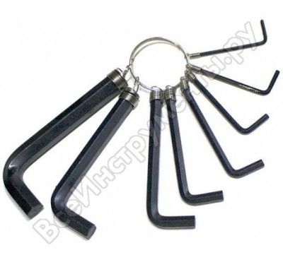 Dollex набор ключей г-образных 8 шт. 2-2,5-3-4-5-6-8-10 мм aw-348
