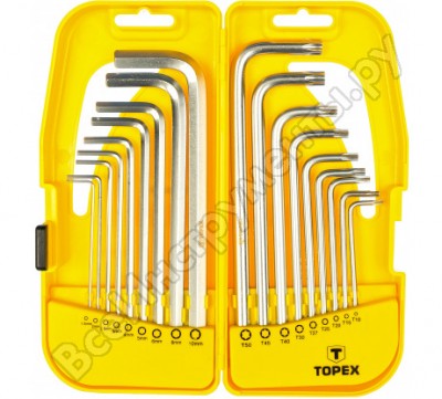 Topex ключи шестигранные и torx, набор 18 шт. 35d953