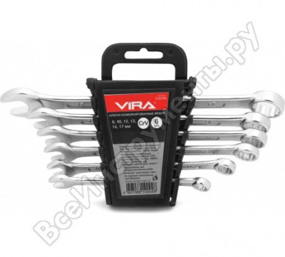 Vira ключи комбинированные, набор из 6, исполнение bright cr-v сталь 510106