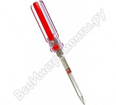 Курс отвертка с переставным жалом, пластиковая красная прозрачная ручка 6x70 мм ph2/sl6 56210