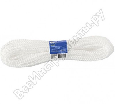 Tech-krep шнур плетеный пэ 3,5 мм, 16-пряд, белый, 20 м 140350