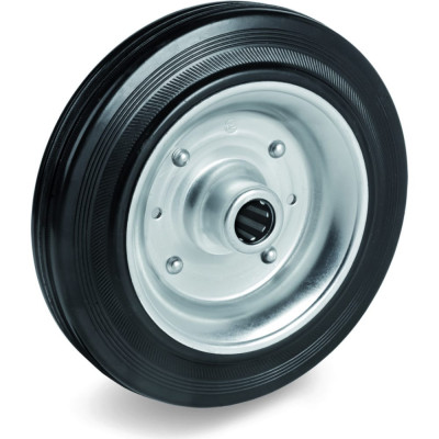 Tellure rota колесо под ось, диаметр 80мм, грузоподъемность 65кг, черная резина, сталь, 533121
