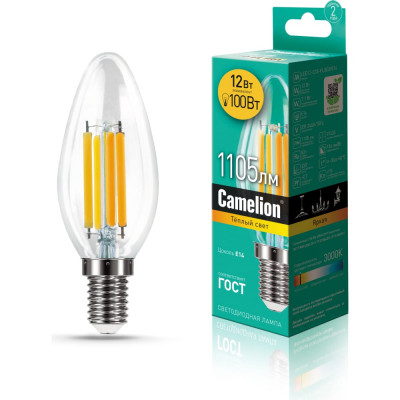 Светодиодная лампа Camelion LED12-C35-FL/830/E14 13708