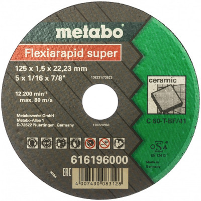 Отрезной диск по керамике Metabo Flexiamant S С60Т 616196000