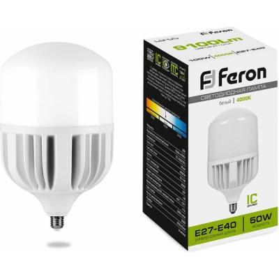 Светодиодная лампа FERON 50W 230V E40 4000K, LB-65 25820
