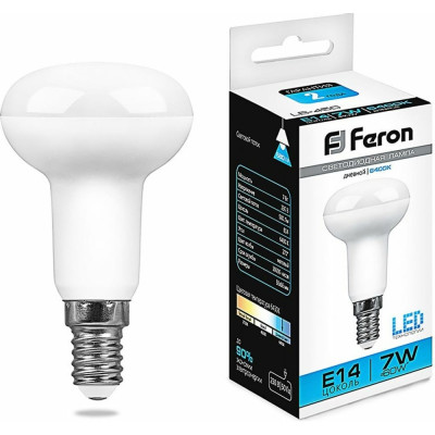 Светодиодная лампа FERON LB-450 E14 7W 6400K 25515