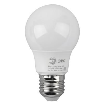 Светодиодная лампа ЭРА ECO LED A55-8W-827-E27 Б0032095