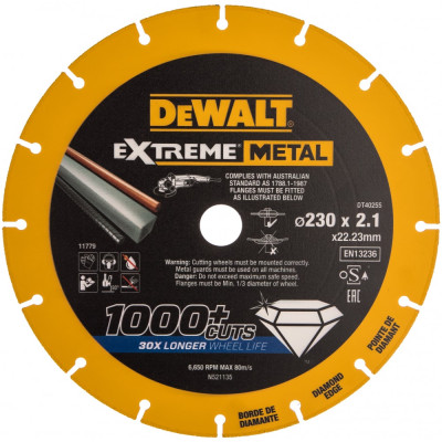 Отрезной алмазный диск по металлу Dewalt DT40255