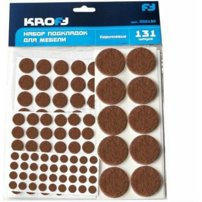 Kroft набор подкладок для мебели 131 шт коричневые 202138
